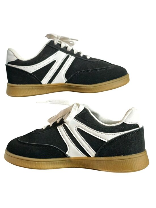 DareSee Shoes - Womens 9 Vtg Athletic Sneakers Black White Lace-Up Fashion Comfortable Casual